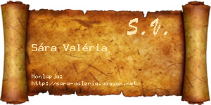 Sára Valéria névjegykártya